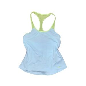 Abercrombie & Fitch Light Blue and Neon Green Active Tank